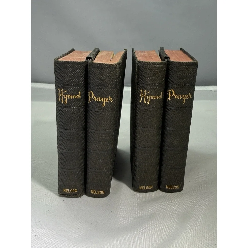 Joined The Hymnal and Common Prayer Book Set 1920's Antique Pocket Sized 4